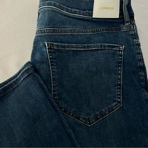 Express High Rise Blue Ripped Flare Jeans Size 14R